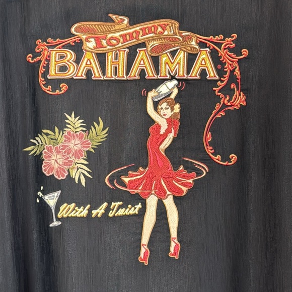 Men’s Tommy Bahama With A Twist Martini Hawaiian Tiki Shirt 100% Silk Size XL - Picture 6 of 12